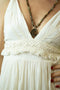 White Boho Cotton Dress and handmade Ammonite necklace photo